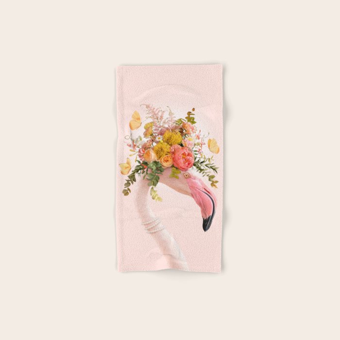 FLORAL FLAMINGO Bath Towel Gallery Image 1