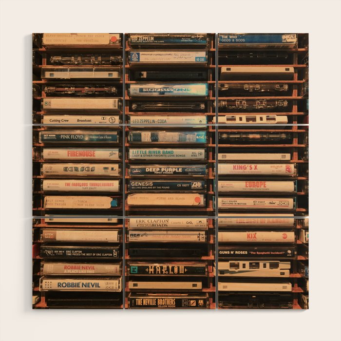 Vintage Cassettes (Color) Wood Wall Art Gallery Image 1
