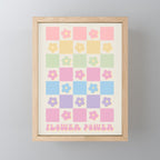 Checkered Flower Power Danish Pastel Rainbow Tones Mini Art Print Gallery Image 1