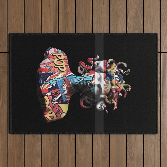 Medusa pop art Outdoor Rug Gallery Image 1