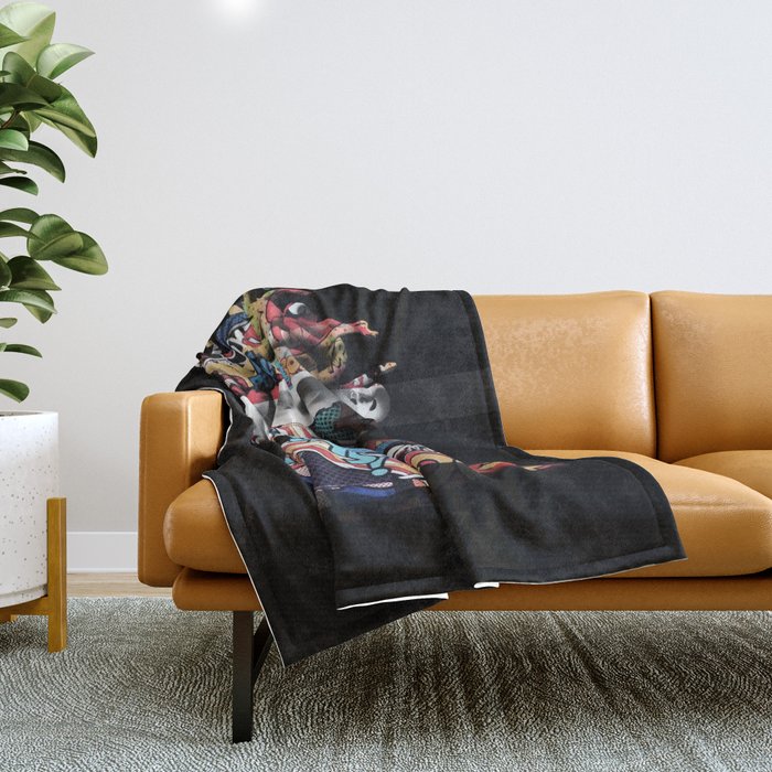 Medusa pop art Throw Blanket Gallery Image 1