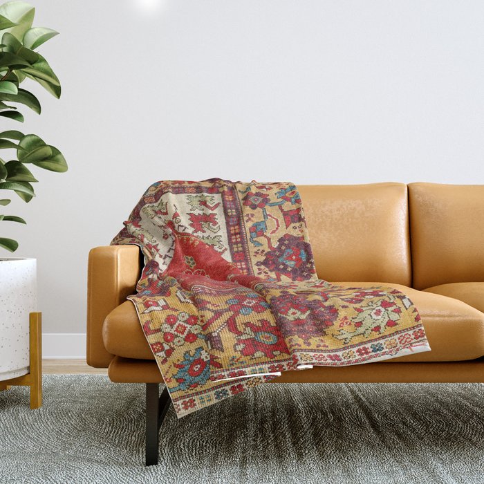 Milas Southwest Anatolian Niche Rug Print Throw Blanket Gallery Image 1
