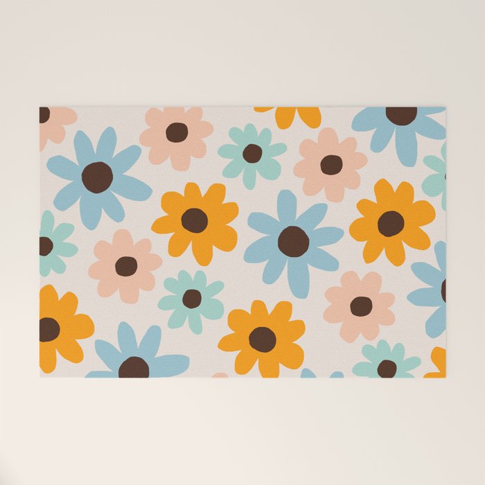 Retro Bloom 2 Welcome Mat Gallery Image 1