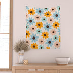 Retro Bloom 2 Wall Tapestry Gallery Image 2