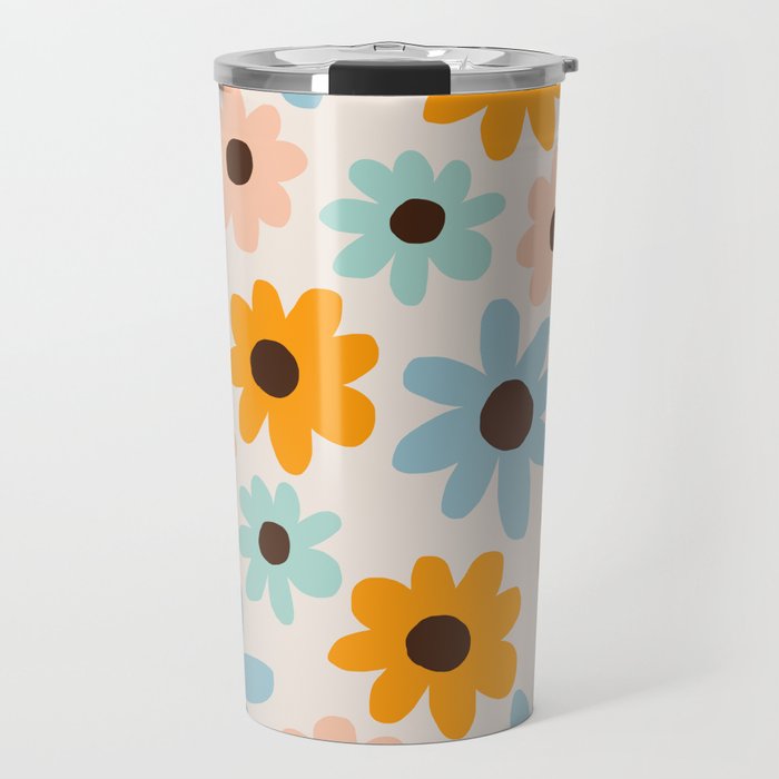 Retro Bloom 2 Travel Mug Gallery Image 1