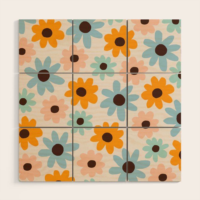 Retro Bloom 2 Wood Wall Art Gallery Image 1