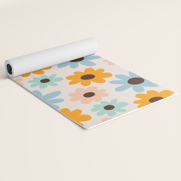 Retro Bloom 2 Yoga Mat Gallery Image 2