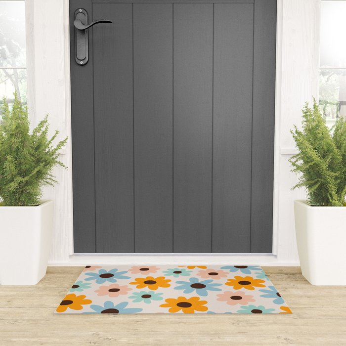 Retro Bloom 2 Welcome Mat Gallery Image 3