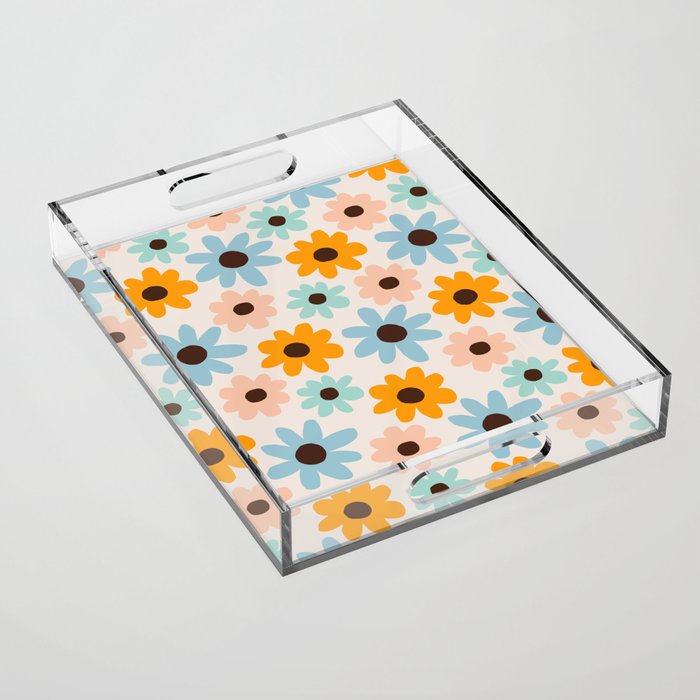 Retro Bloom 2 Acrylic Tray Gallery Image 1