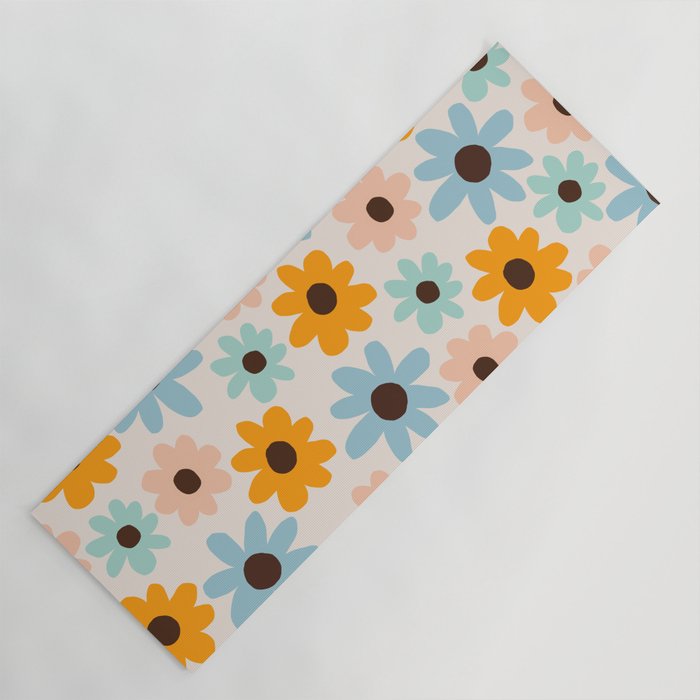 Retro Bloom 2 Yoga Mat Gallery Image 1