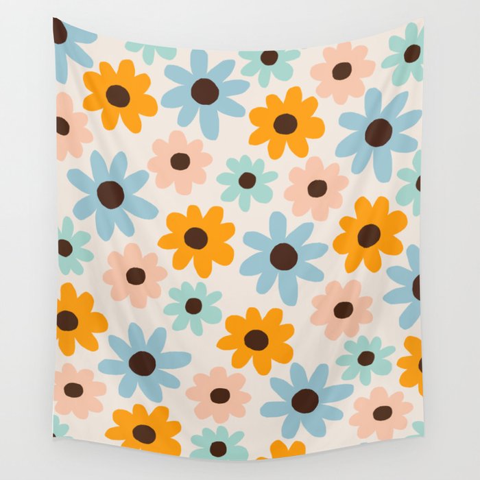 Retro Bloom 2 Wall Tapestry Gallery Image 4