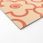 Flower Doodles in Orange & Peach Fuzz Welcome Mat Gallery Image 2