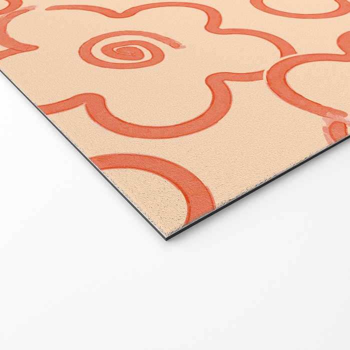 Flower Doodles in Orange & Peach Fuzz Welcome Mat Gallery Image 2