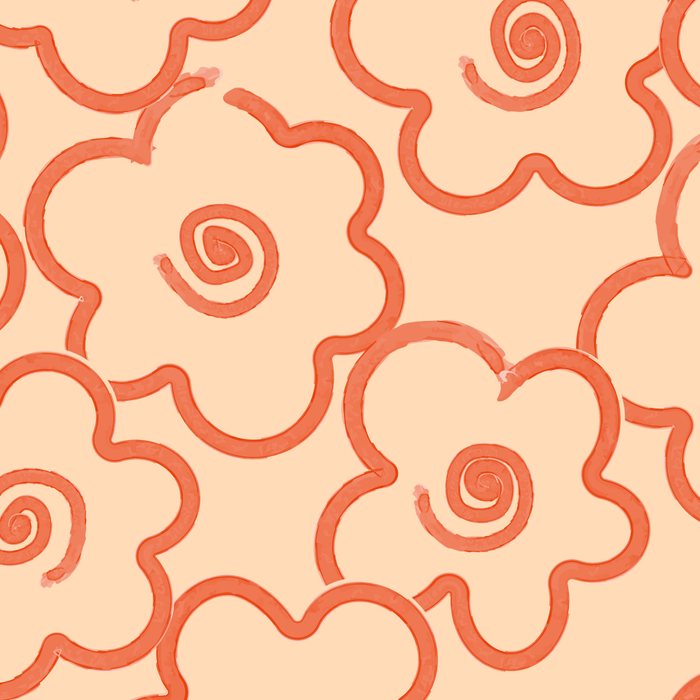 Flower Doodles in Orange & Peach Fuzz Coffee Mug Gallery Image 2