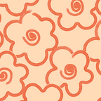 Flower Doodles in Orange & Peach Fuzz Coffee Mug Gallery Image 2