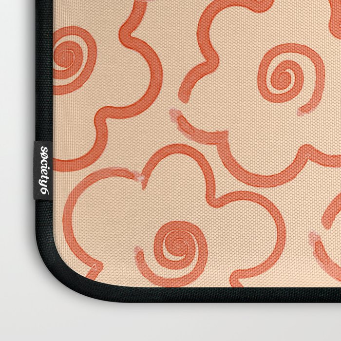 Flower Doodles in Orange & Peach Fuzz Laptop Sleeve Gallery Image 3