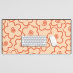 Flower Doodles in Orange & Peach Fuzz Desk Mat Gallery Image 1