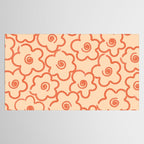 Flower Doodles in Orange & Peach Fuzz Tablecloth Gallery Image 2