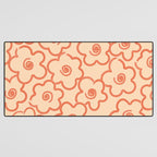 Flower Doodles in Orange & Peach Fuzz Desk Mat Gallery Image 3