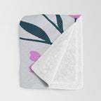 Beetle and flowers - pink and turquoise Throw Blanket Gallery Image 3