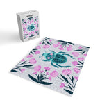 Beetle and flowers - pink and turquoise Jigsaw Puzzle Gallery Image 2