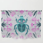 Beetle and flowers - pink and turquoise Wall Hanging Gallery Image 1