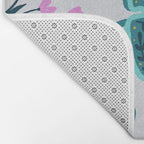 Beetle and flowers - pink and turquoise Bath Mat Gallery Image 2