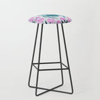 Beetle and flowers - pink and turquoise Stool Gallery Image 1
