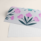 Beetle and flowers - pink and turquoise Wrapping Paper Gallery Image 2