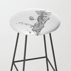 Key West White Map Stool Gallery Image 2
