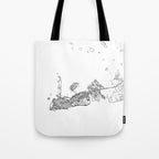 Key West White Map Tote Bag Gallery Image 1