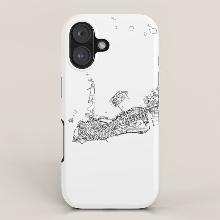 Key West White Map iPhone Case Gallery Image 1