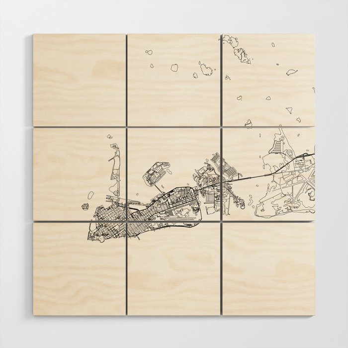 Key West White Map Wood Wall Art Gallery Image 1