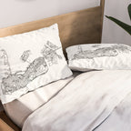 Key West White Map Pillow Sham Gallery Image 2