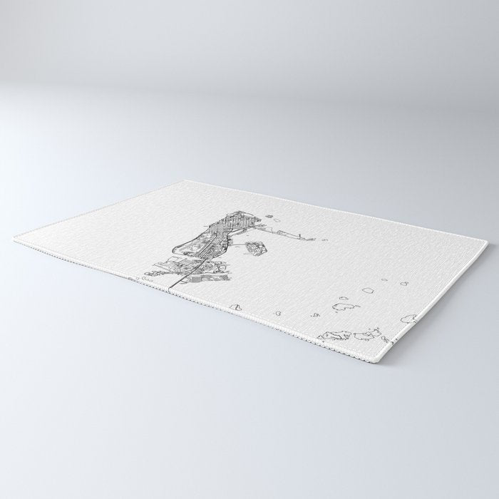 Key West White Map Rug Gallery Image 3