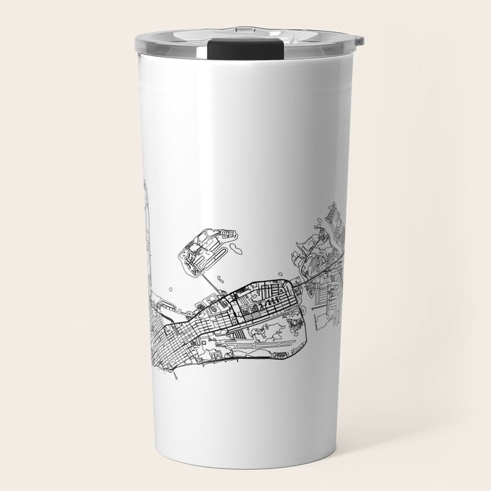 Key West White Map Travel Mug Gallery Image 1