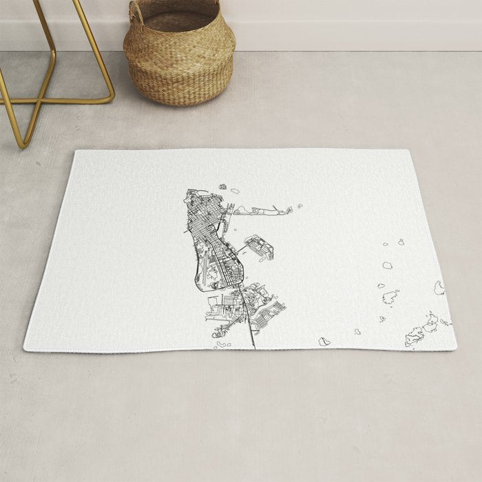 Key West White Map Rug Gallery Image 1