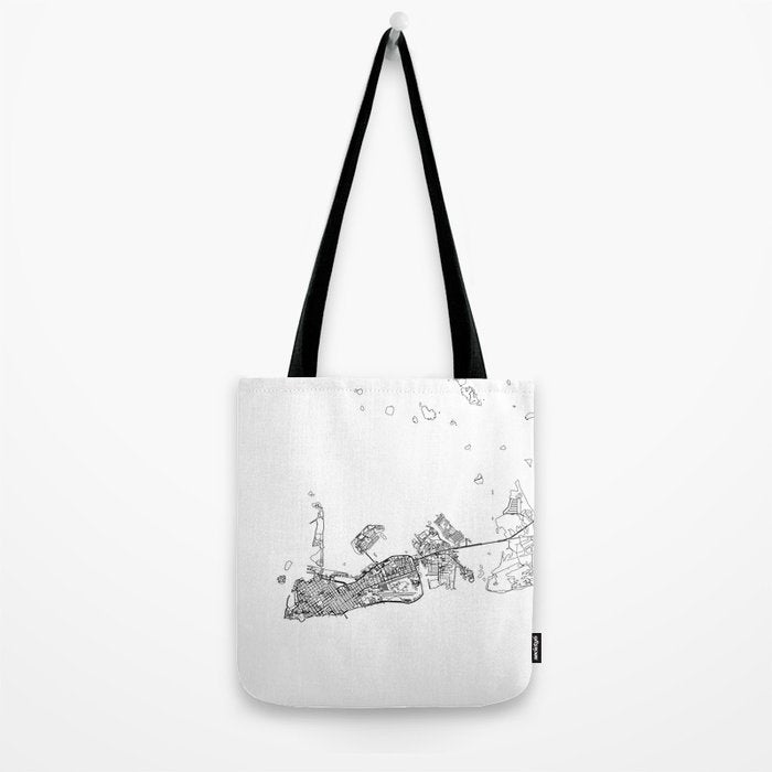 Key West White Map Tote Bag Gallery Image 2