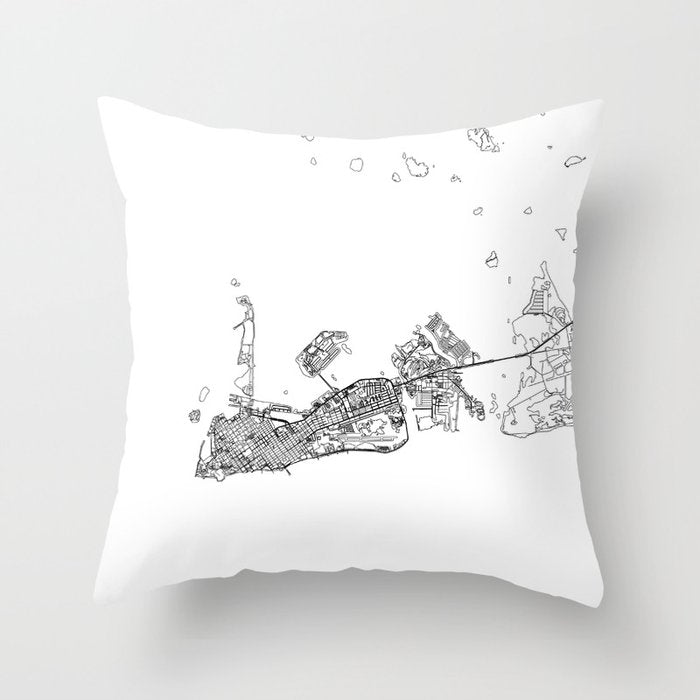 Key West White Map Throw Pillow Gallery Image 6