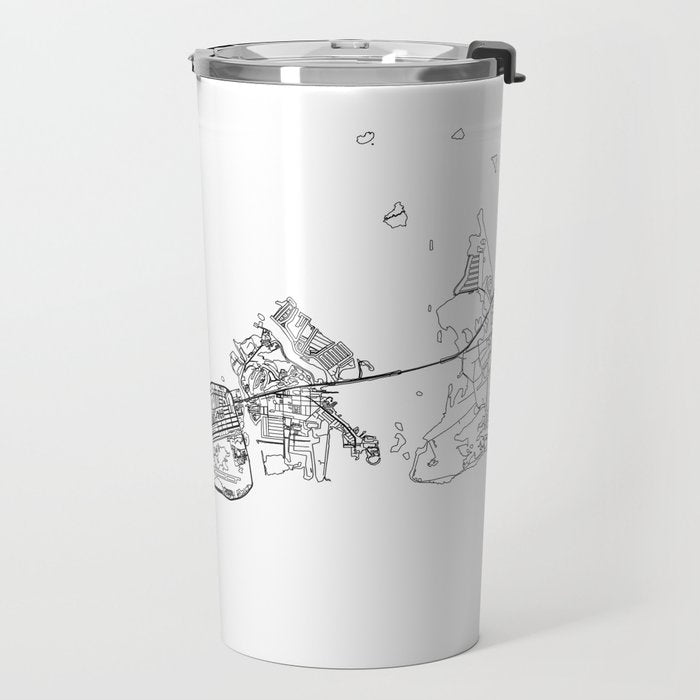 Key West White Map Travel Mug Gallery Image 2