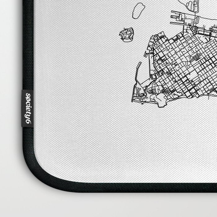Key West White Map Laptop Sleeve Gallery Image 3