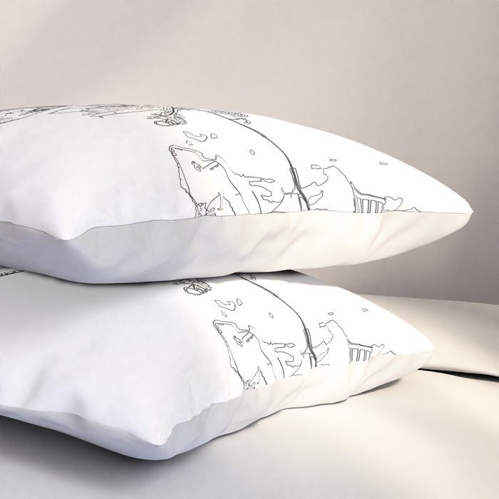 Key West White Map Pillow Sham Gallery Image 3