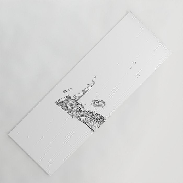Key West White Map Yoga Mat