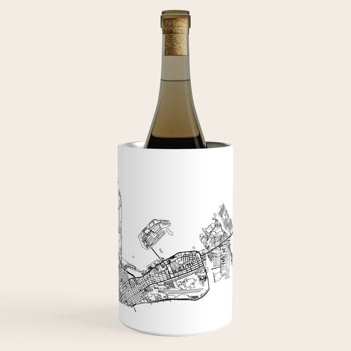 Key West White Map Wine Chiller Gallery Image 1