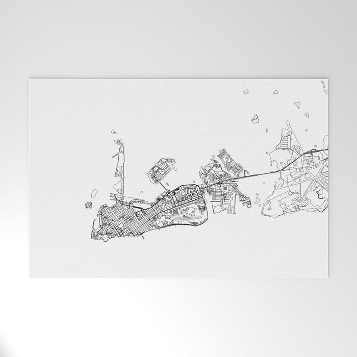 Key West White Map Welcome Mat Gallery Image 1