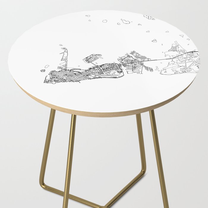Key West White Map Side Table Gallery Image 2