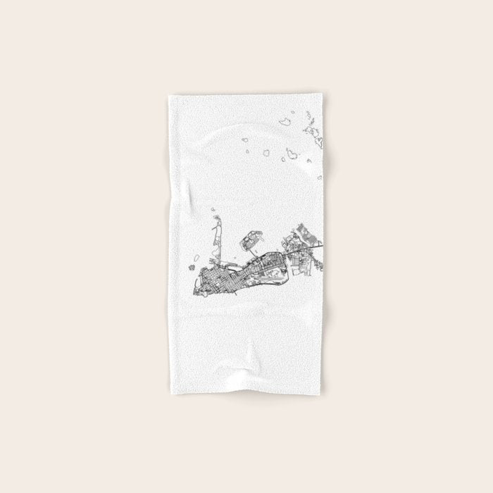 Key West White Map Bath Towel Gallery Image 1