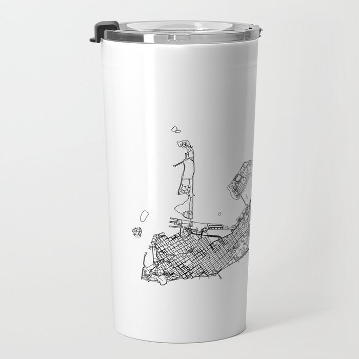 Key West White Map Travel Mug Gallery Image 3