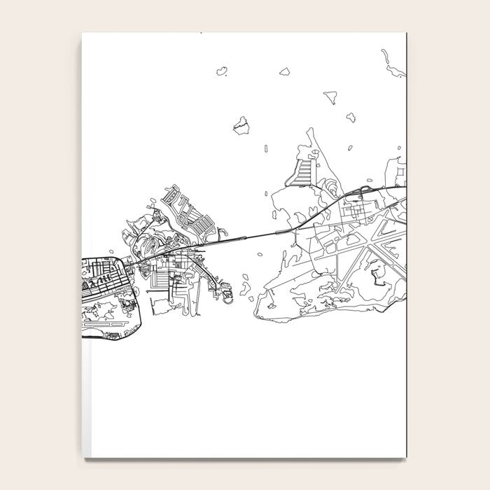 Key West White Map Notebook Gallery Image 4
