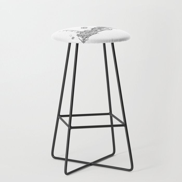 Key West White Map Stool Gallery Image 1